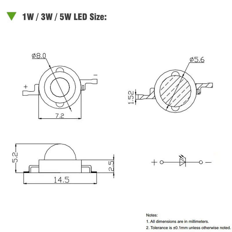 LED svjetleće perle 1W Prirodno bijela 4000-5500K 3-3.4V 300-350mA LED čipovi za DIY svjetiljku Downlight Reflektor Stolna svjetiljka