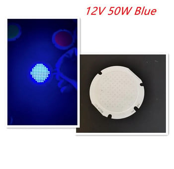 50 мм RGB LED COB светлинен чип модул 12V кръгла на борда 50W крушка Led бяла синя червена зелена цветна лампа за димер на декоративно осветление
