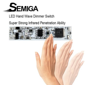 Led Smart Hand Wave Sweep Touch Sensor Simple Dimmer Switch Module 12v Power Controller Pwm Regulator for Strip Light Lamp Pcba
