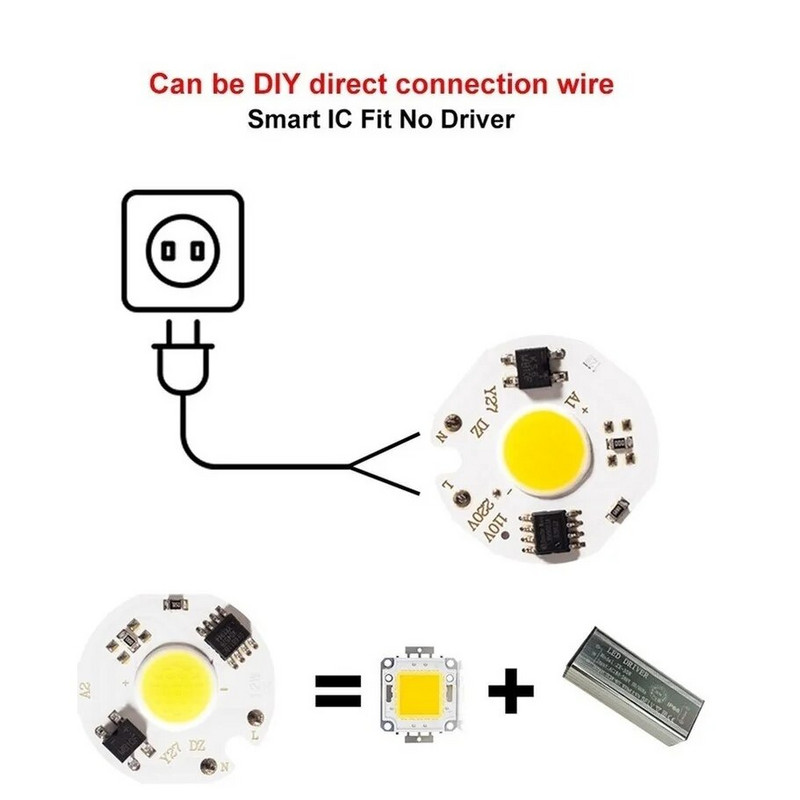 AvvRxx Cip LED COB 220V 3W 5W 7W 9W Alb Rece Cald Y27 Bead Chip COB Mărgele Led Nu au nevoie de driver pentru reflectoare DIY Projector