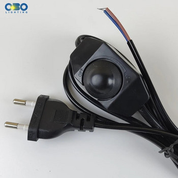 ЕС щепсел с проводник за превключване 1,7M димер Черен/бял кабел за лампа за настолна лампа за подова лампа 110-220V електрически проводник американски щепсел