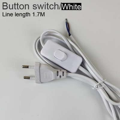 EU utikač sa žicom prekidača 1.7M Dimmer Crno/bijeli kabel svjetiljke Za stolnu svjetiljku Za podnu svjetiljku 110-220V Žica za električnu energiju US utikač