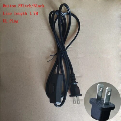 EU utikač sa žicom prekidača 1.7M Dimmer Crno/bijeli kabel svjetiljke Za stolnu svjetiljku Za podnu svjetiljku 110-220V Žica za električnu energiju US utikač