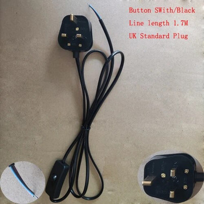 EU utikač sa žicom prekidača 1.7M Dimmer Crno/bijeli kabel svjetiljke Za stolnu svjetiljku Za podnu svjetiljku 110-220V Žica za električnu energiju US utikač