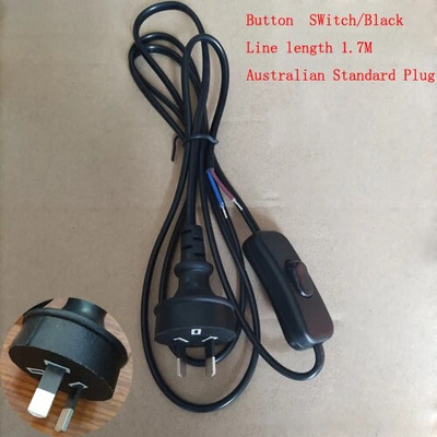 EU utikač sa žicom prekidača 1.7M Dimmer Crno/bijeli kabel svjetiljke Za stolnu svjetiljku Za podnu svjetiljku 110-220V Žica za električnu energiju US utikač