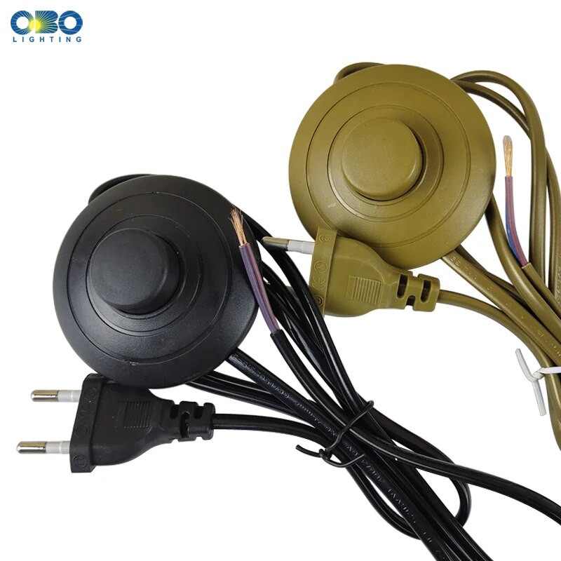 EU utikač sa žicom prekidača 1.7M Dimmer Crno/bijeli kabel svjetiljke Za stolnu svjetiljku Za podnu svjetiljku 110-220V Žica za električnu energiju US utikač