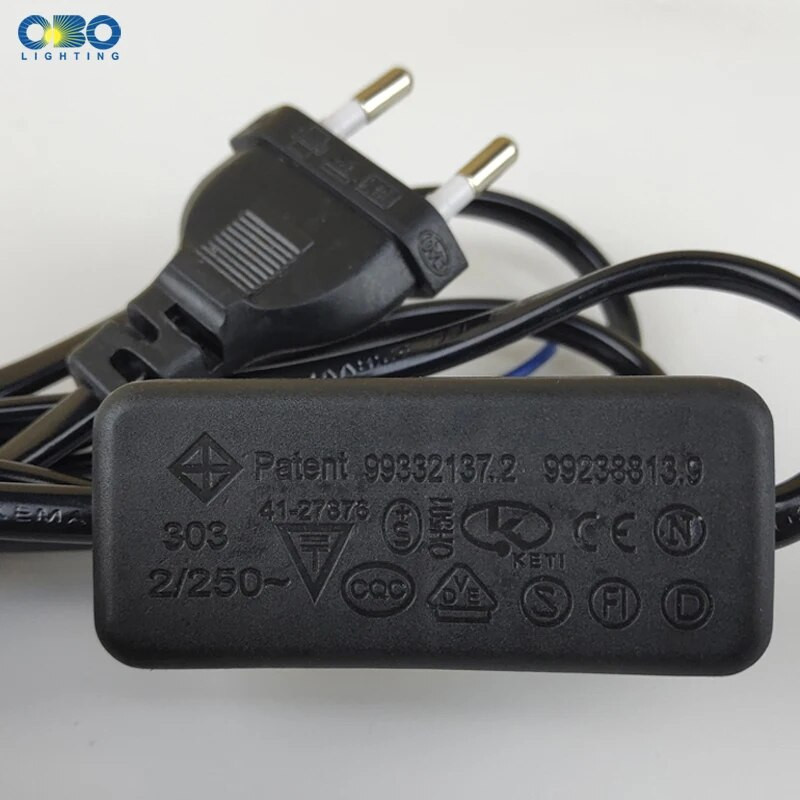 EU utikač sa žicom prekidača 1.7M Dimmer Crno/bijeli kabel svjetiljke Za stolnu svjetiljku Za podnu svjetiljku 110-220V Žica za električnu energiju US utikač