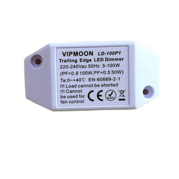 Ρυθμιζόμενος διακόπτης LED Dimmer 220V Φώτα Έλεγχος φωτισμού 220V-240V 100W Επιτοίχιος Ελεγκτής διακόπτη ροοστάτη με ροοστάτη αντίθετα