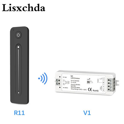 LED димер 12V 5V 24V 36V 8A PWM Безжичен RF превключвател с 2.4G регулиране на яркостта сензорно дистанционно за LED едноцветна лента
