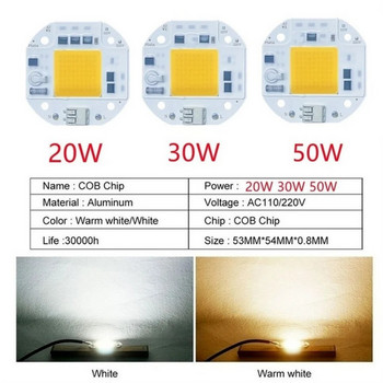 TxxCvv 110V 220V LED чип 20W 30W 50W COB чип Без нужда от драйвер LED лампа Перли за прожектор Прожектор Направи си сам Осветление Безплатно заваряване