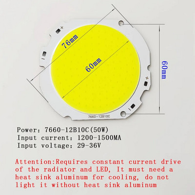 Reflektor velike snage LED COB Chip 50W Svjetleće perle 30V 75V 150V LED lampa Perla LED žarulja Chip Spot Light Downlight Diodne svjetiljke7660