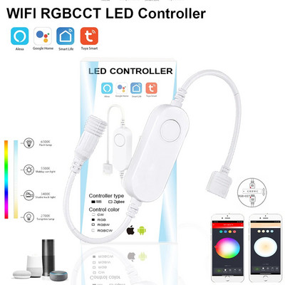 Tuya Smart Life Dimmer DC12 DC24V DC5V USB Wifi 5050 RGB/RGBW/RGBCCT LED svjetlosna traka Jednobojni kontroler za Alexa Google