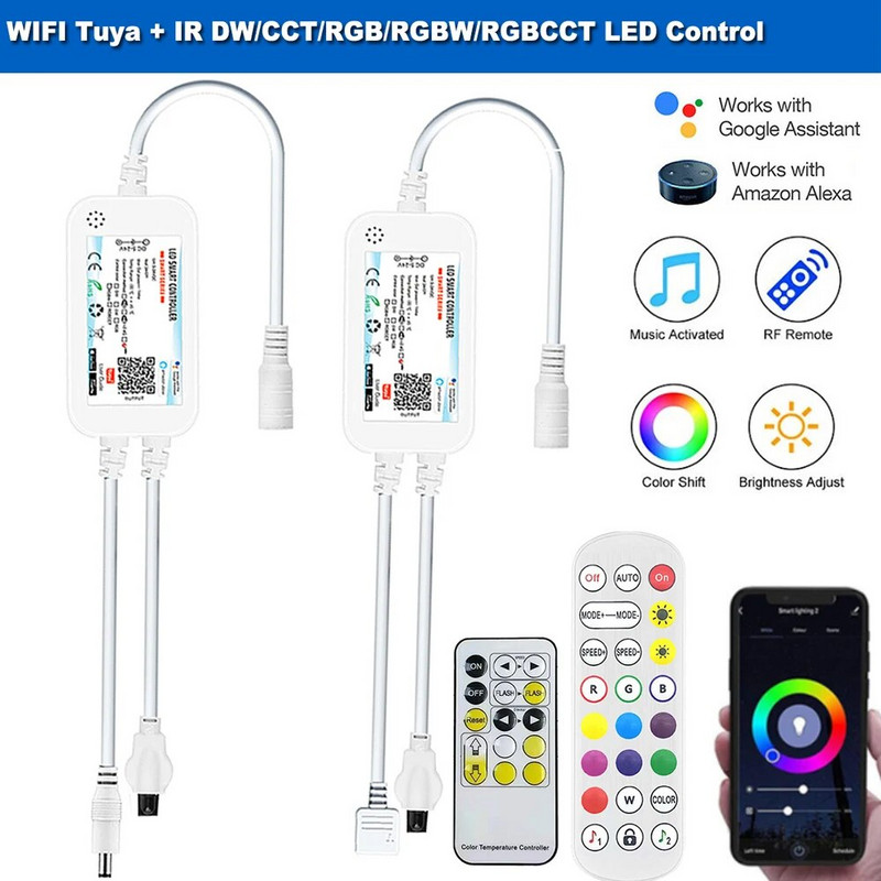 Tuya Smart Life Dimmer DC12 DC24V DC5V USB Wifi 5050 RGB/RGBW/RGBCCT LED svjetlosna traka Jednobojni kontroler za Alexa Google