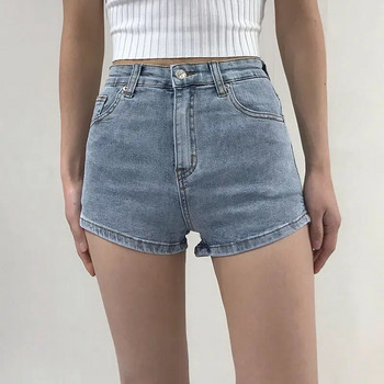 2021 Нови горещи летни джинсови дънкови къси панталони с висока талия Ежедневни свободни извънгабаритни еластични дамски къси в корейски стил