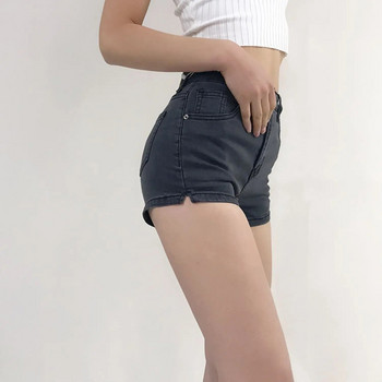 2021 Νέο ζεστό καλοκαιρινό τζιν ψηλόμεσο τζιν σορτς casual χαλαρό υπερμεγέθη ελαστικό κορεάτικο γυναικείο κοντό