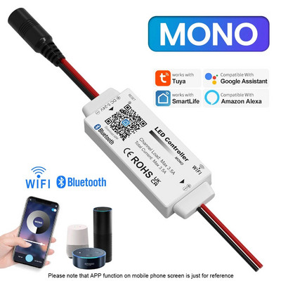 Alexa Dimmer LED Wifi RGB kontroler 5V 12V 24V Bluetooth Tuya Mini LED kontroler Smart Dim Night Light Driver LED s mogućnošću prigušivanja