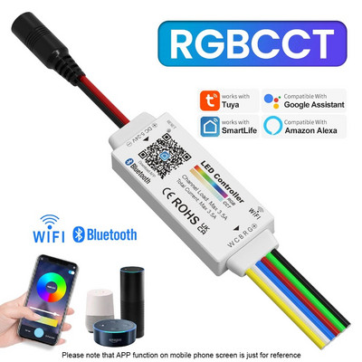 Alexa Dimmer LED Wifi RGB kontroler 5V 12V 24V Bluetooth Tuya Mini LED kontroler Smart Dim Night Light Driver LED s mogućnošću prigušivanja