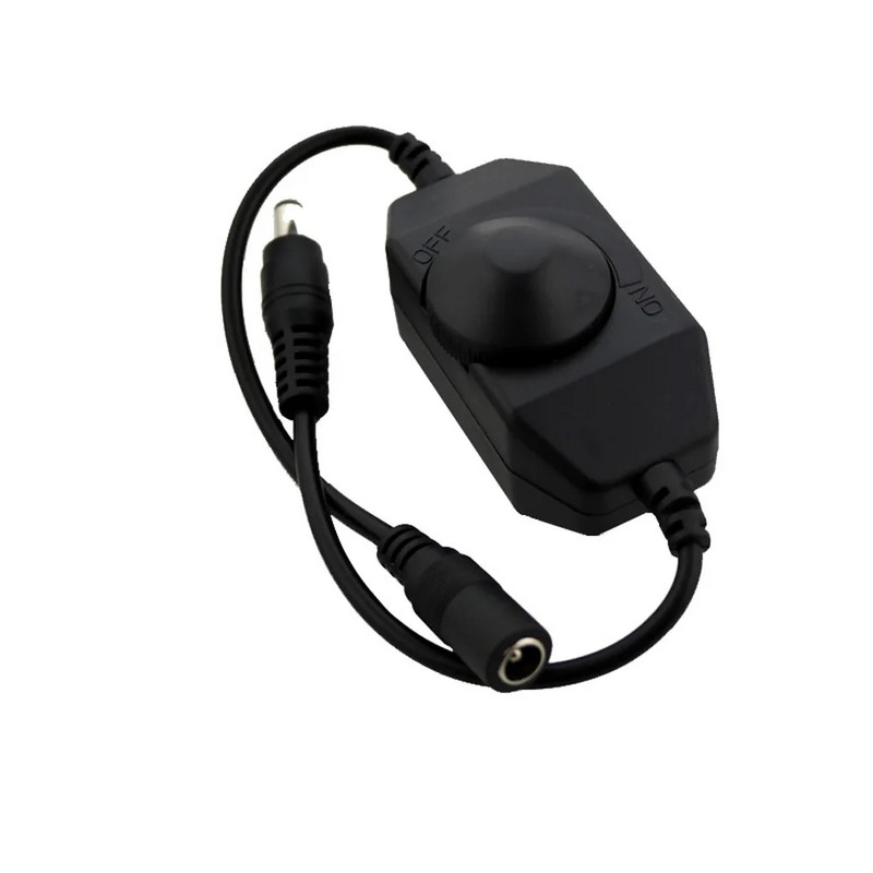 LED šviesos reguliatorius 12V 2A 24W rankenėlė LED šviesos diodo įtaisytas apšvietimo jungiklis IŠJUNGTAS, skirtas vienos spalvos LED juostiniam apšvietimui