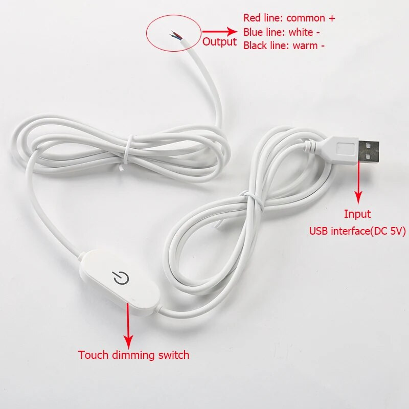 DALCAN 1kom DC5V LED lampa Ploča Dvobojni izvor svjetla USB univerzalni s prekidačem za kontrolu dodira za prigušivanje 3W 5W 6W 10W 12W