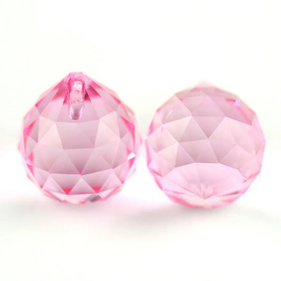 15mm / 20mm / 30mm / 40mm Spalvos K9 kristalai Stiklo briaunos kabanti rutulinė prizmė, skirta Feng Shui medžio vestuvėms skyryboms viešbučio namų dekoravimui