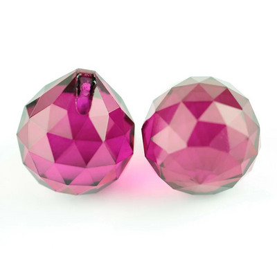 15mm / 20mm / 30mm / 40mm Spalvos K9 kristalai Stiklo briaunos kabanti rutulinė prizmė, skirta Feng Shui medžio vestuvėms skyryboms viešbučio namų dekoravimui