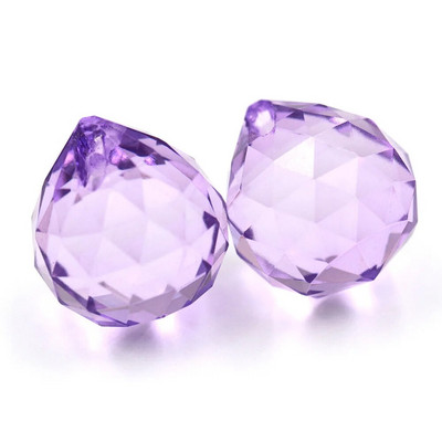 15mm / 20mm / 30mm / 40mm Spalvos K9 kristalai Stiklo briaunos kabanti rutulinė prizmė, skirta Feng Shui medžio vestuvėms skyryboms viešbučio namų dekoravimui