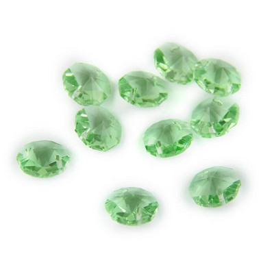 Dviejų skylių krištolinis aštuonkampis karoliukas, 10 vienetų 14 mm mišrios spalvos Feng Shui stiklas, skirtas sietyno pakabai