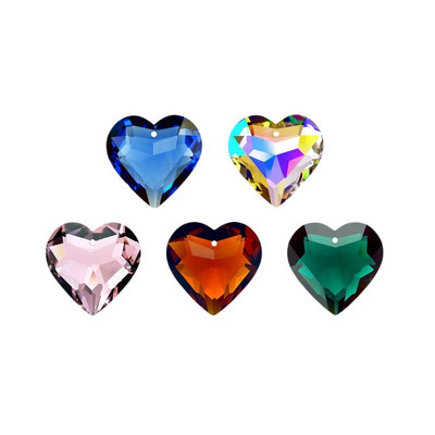 Camal 1Pcs Crystal Jewelry Heart 30mm Class Prisms Висулка Face Vising Lucky Love Art Chandelier Ornament Suncatcher Home Decor