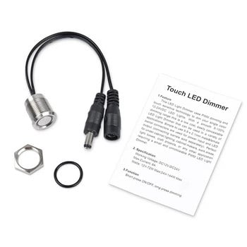 Stepless Touch Dimmer Switch DC 12V 24V Full Metal Embedded Sensor Button Controller για λωρίδα LED DIY Φωτιστικό ντουλάπας κρεβατιού