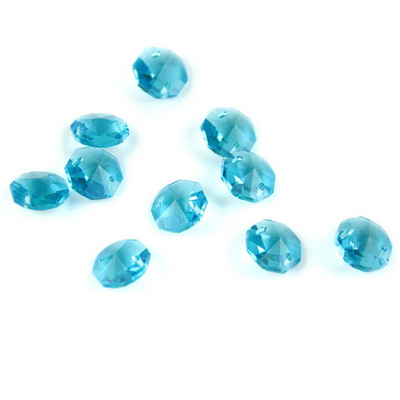 10 tk Crystal AB klaasist kunstlamp Prisma lühtri keti osa DIY kaheksanurkne helmeste ornament 14 mm DIY vaherõnga pistik