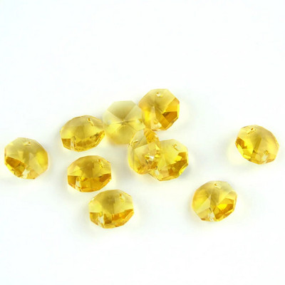 10 tk Crystal AB klaasist kunstlamp Prisma lühtri keti osa DIY kaheksanurkne helmeste ornament 14 mm DIY vaherõnga pistik