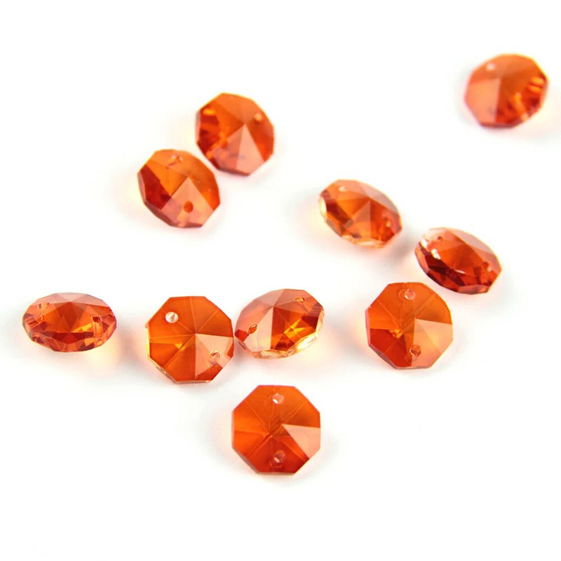 10 tk Crystal AB klaasist kunstlamp Prisma lühtri keti osa DIY kaheksanurkne helmeste ornament 14 mm DIY vaherõnga pistik