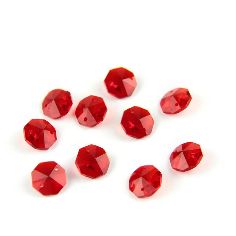 10 tk Crystal AB klaasist kunstlamp Prisma lühtri keti osa DIY kaheksanurkne helmeste ornament 14 mm DIY vaherõnga pistik