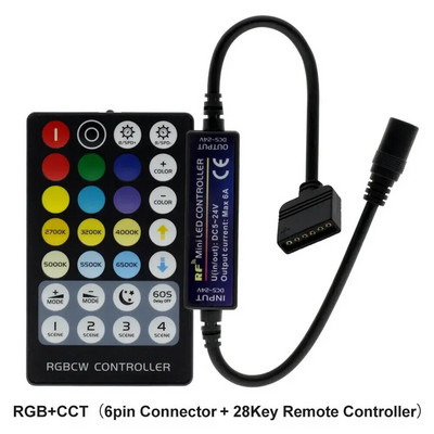 DC5V 12V 24V LED kontroler Dimmer 28Key RF bežični daljinski upravljač za 5050 3528 Jednobojna/RGB/RGBW/RGBCCT LED traka svjetla
