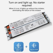 220-240 V liuminescencinės lempos Elektroninis balastinis liuminescencinis vamzdis Universali lempa Fluorescencinė lempa plačios įtampos elektroninė