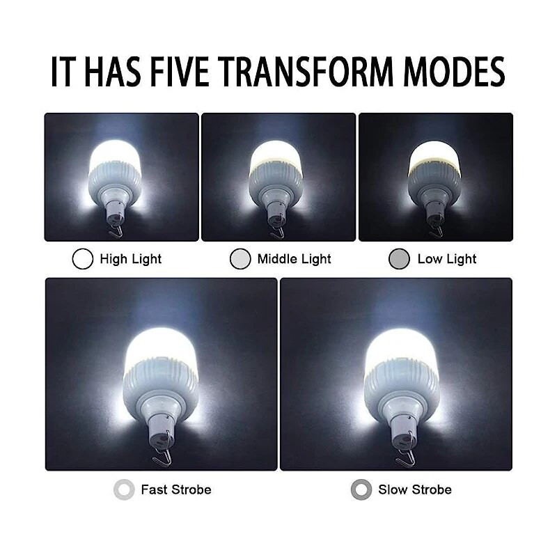 USB lemputė įkraunama LED avarinė šviesa lauko nešiojama lempa, baterija, žibintuvėlis, kepsninė