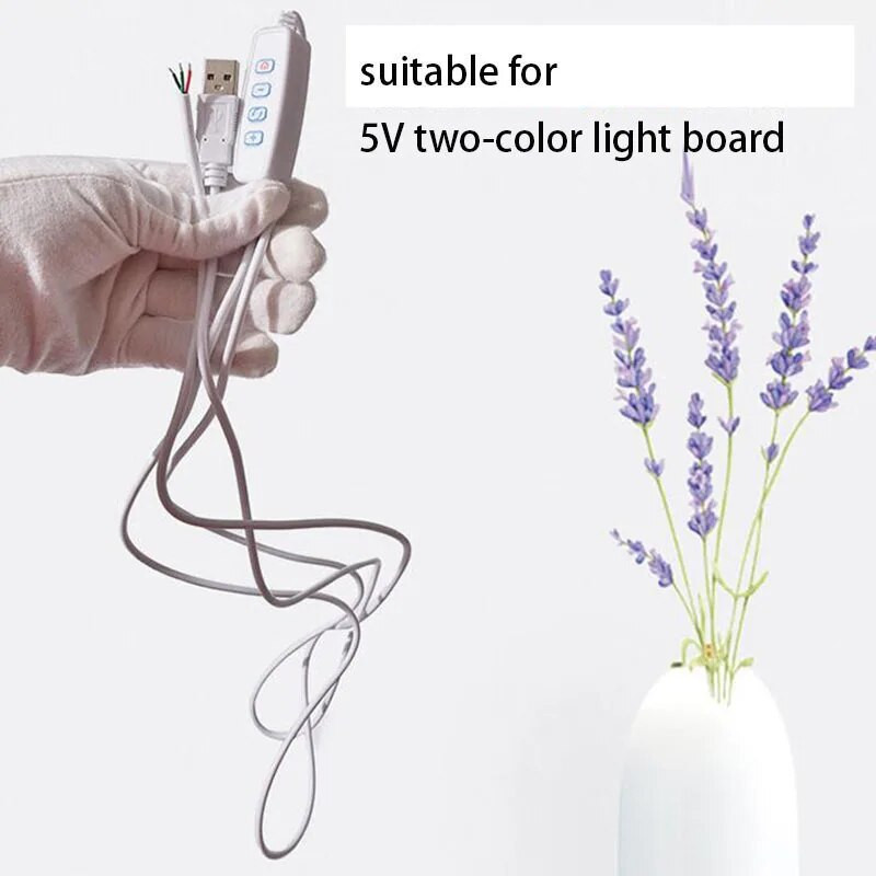 3 kontaktiga DC 5 V LED-dimmeri pikenduskaabel USB-port Toiteliin Hämardusjuhtme valgusjuhtimine Lüliti Adapter LED-lambi jaoks Pirn s1