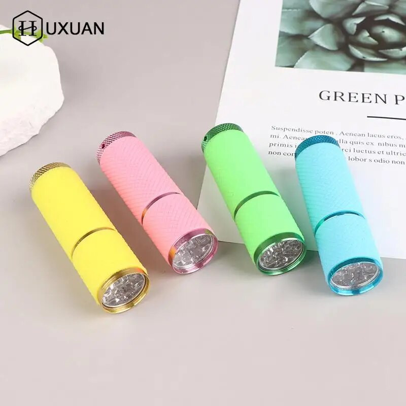 Mini UV LED šviesos UV LED lempos nagų džiovintuvas geliniams nagams 9 LED UV395NM žibintuvėlis nešiojamasis nagų džiovintuvas, nagų dailės įrankiai