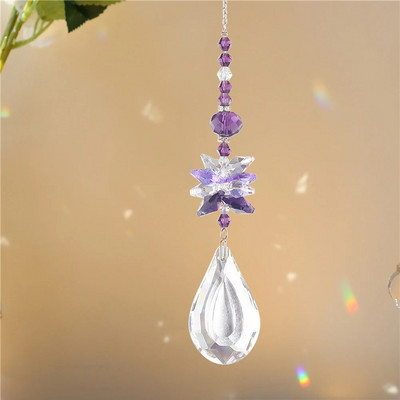 Krištolo pakabukas Langų užuolaidos Šviesos gaudyklės Pakabukai Šviesą pritraukiantys lašus Ornamentas Namų sodas Balkono dekoravimas