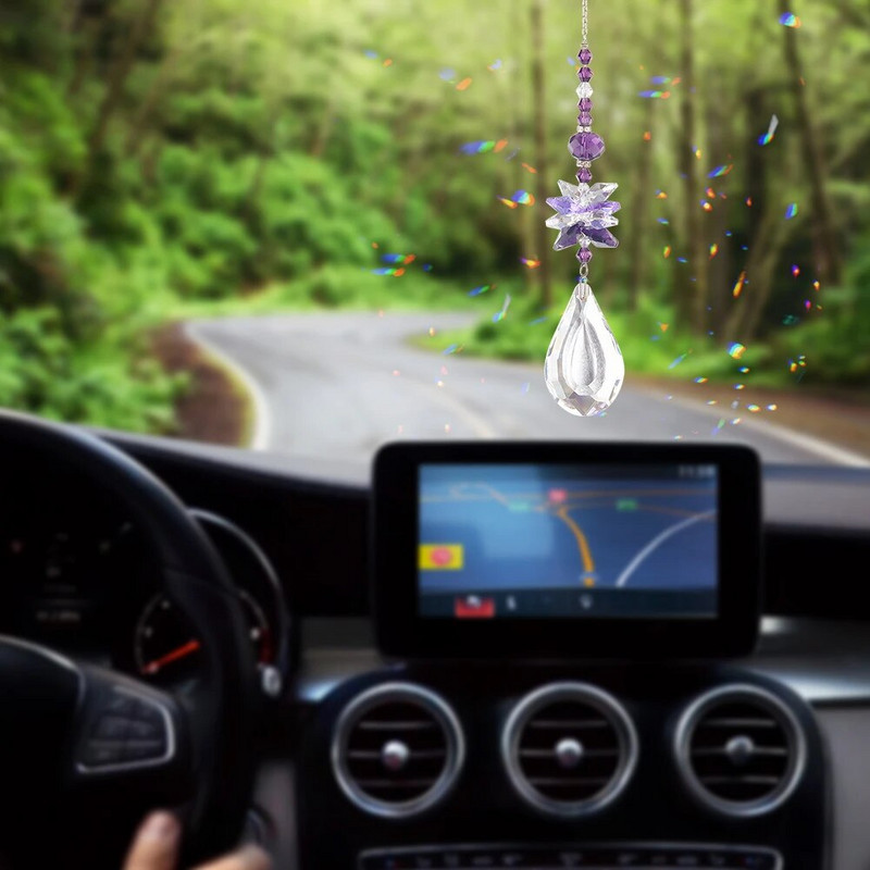 Krištolo pakabukas Langų užuolaidos Šviesos gaudyklės Pakabukai Šviesą pritraukiantys lašus Ornamentas Namų sodas Balkono dekoravimas