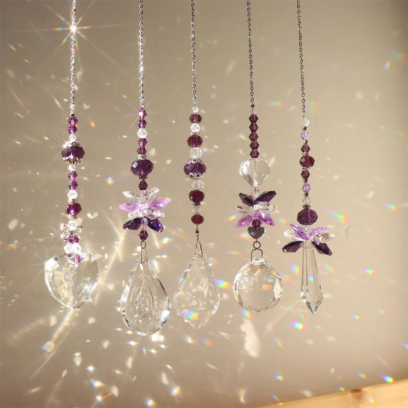 Krištolo pakabukas Langų užuolaidos Šviesos gaudyklės Pakabukai Šviesą pritraukiantys lašus Ornamentas Namų sodas Balkono dekoravimas