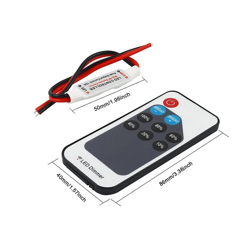 Μίνι LED Μονόχρωμο dimmer DC 5V 12V 24V 6A 5050 2835 Strip Lights Ελεγκτής σήματος PWM σταθερής τάσης με τηλεχειριστήριο 9 πλήκτρων RF