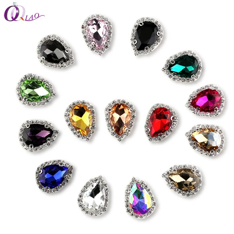 10 τμχ/50 τεμ. DR Σχήμα πολύχρωμα στρας Faltback Γυάλινη πόρπη ράψιμο σε πέτρες Χρήση για αξεσουάρ ρούχων DIY