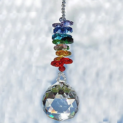 Crystal Ball Prism Suncatcher Rainbow pakabukų gamintoja Kabančių kristalų prizmės, skirtos langams Namų sodui Kalėdų dienos vakarėlio vestuvės