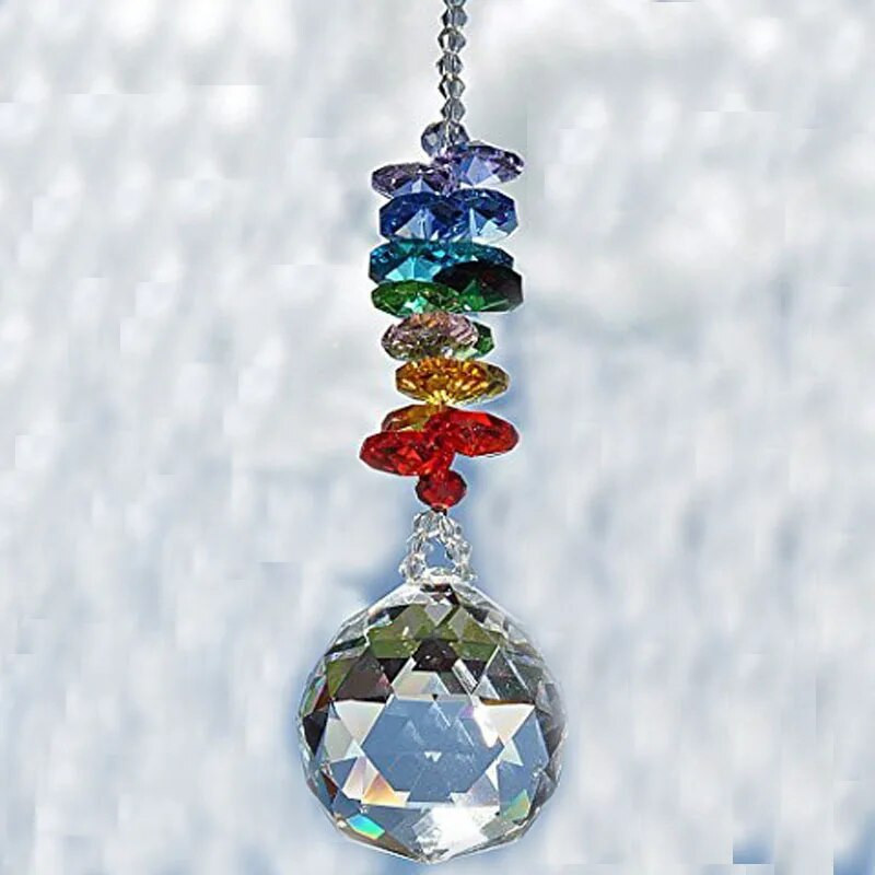 Crystal Ball Prism Suncatcher Rainbow pakabukų gamintoja Kabančių kristalų prizmės, skirtos langams Namų sodui Kalėdų dienos vakarėlio vestuvės