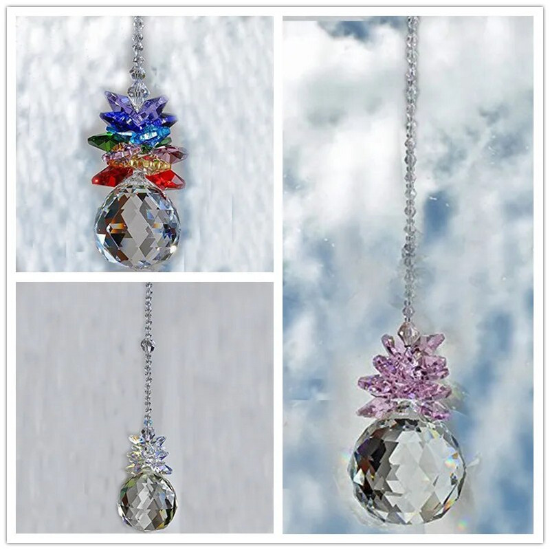Crystal Ball Prism Suncatcher Rainbow pakabukų gamintoja Kabančių kristalų prizmės, skirtos langams Namų sodui Kalėdų dienos vakarėlio vestuvės