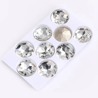 27 mm apvalus stiklas Kalnų krištolas Brangakmenis Deimantiniai Akmenys papuošalams Drabužiams Krištolinis akmuo Didelės Lovos Suknelei Pasidaryk pats