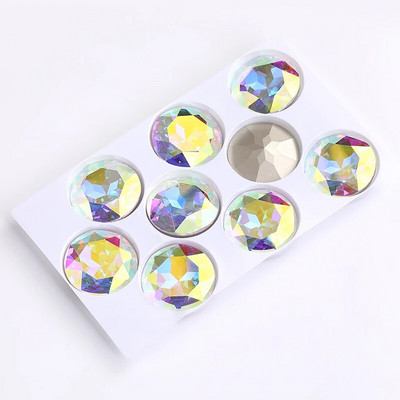 27 mm apvalus stiklas Kalnų krištolas Brangakmenis Deimantiniai Akmenys papuošalams Drabužiams Krištolinis akmuo Didelės Lovos Suknelei Pasidaryk pats