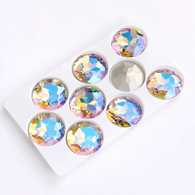 27 mm apvalus stiklas Kalnų krištolas Brangakmenis Deimantiniai Akmenys papuošalams Drabužiams Krištolinis akmuo Didelės Lovos Suknelei Pasidaryk pats