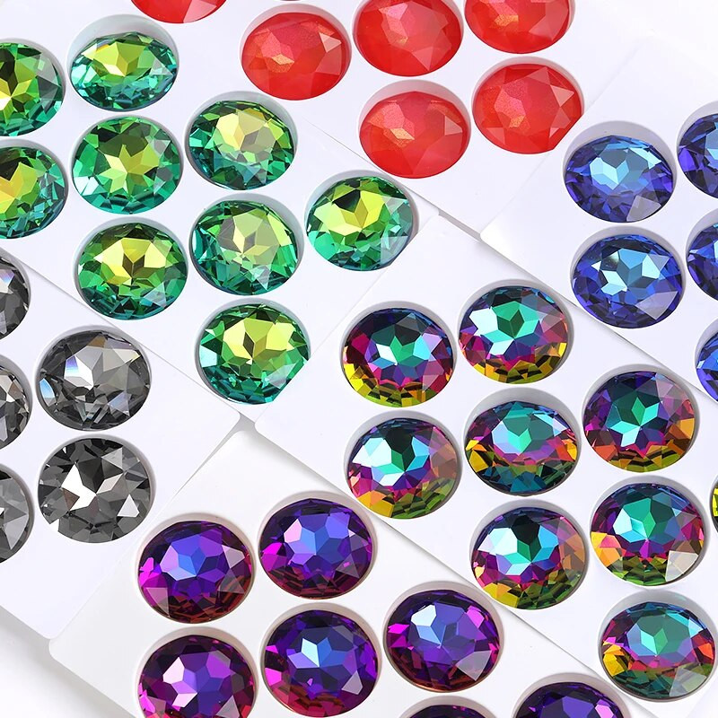 27 mm apvalus stiklas Kalnų krištolas Brangakmenis Deimantiniai Akmenys papuošalams Drabužiams Krištolinis akmuo Didelės Lovos Suknelei Pasidaryk pats